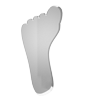 Acrylglasplatte in Fußabdruck-Form konturgefräst <br>einseitig 4/0-farbig bedruckt